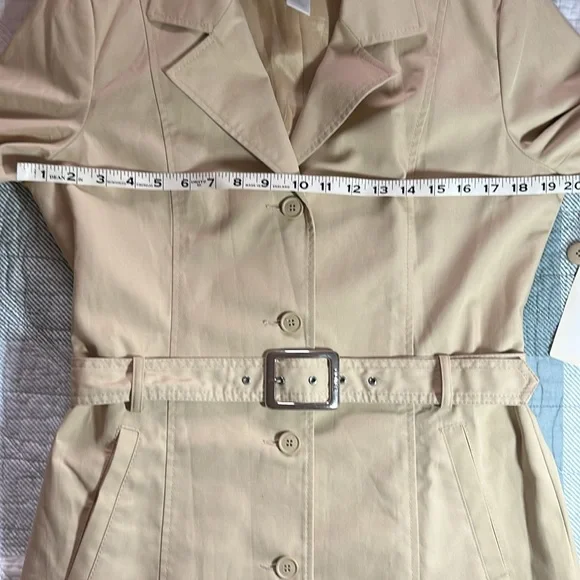 Clothes London Beige Trench Coat – Size 10, Belted Longline Classic Style‎ - Picture 12 of 13